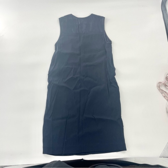 Vince Navy Blue V Neck Matte and Shine Sheath dress style v146750404 size XS - Picture 5 of 12